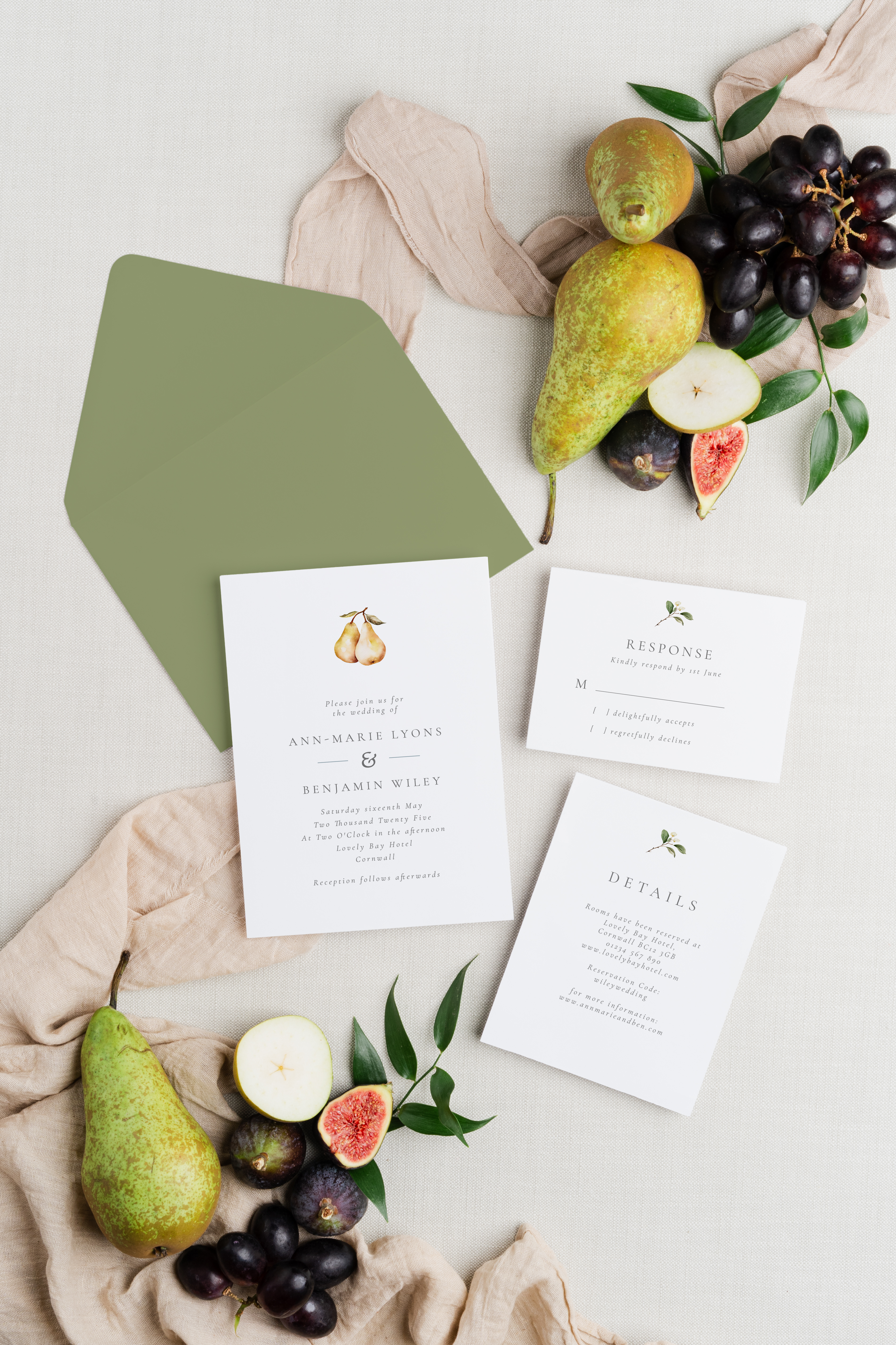 Botanical Pears Wedding Collection